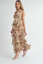 Load image into Gallery viewer, Miranda Halter Ruffle Tier Maxi Dress - Taupe