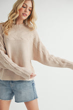 Load image into Gallery viewer, Viviana Oat Cable Sleeve Sweater