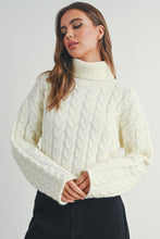 Load image into Gallery viewer, Kamryn Thick Braid With Turtle Neck Long Sleeve Sweater