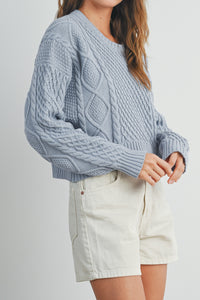 Nalani Casual Solid Cable Knit Sweater