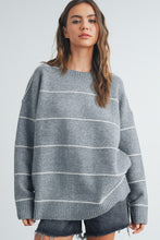 Load image into Gallery viewer, Hattie Striped Pattern Drop Shoulder Sweater, Preorder 12/22