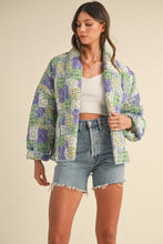 Load image into Gallery viewer, Matilda Floral Print Open Front Quilted Jacket