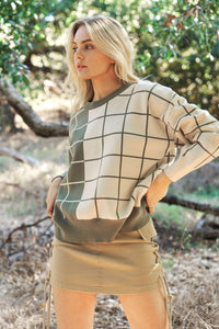 Kaylani Mix Match Plaid Checker Sweater