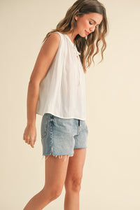 Alisson Sleeveless Tie-Front Blouse