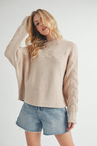 Viviana Oat Cable Sleeve Sweater