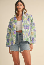 Load image into Gallery viewer, Matilda Floral Print Open Front Quilted Jacket