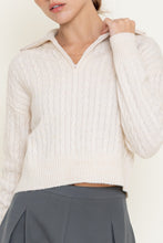 Load image into Gallery viewer, Demi Preppy Thin Knit Zip-Up Collar Sweater Top