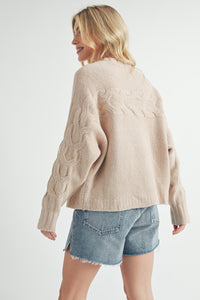 Viviana Oat Cable Sleeve Sweater