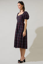 Load image into Gallery viewer, Freyja Arvada Plaid Alessi Puff Sleeve Midi Dress