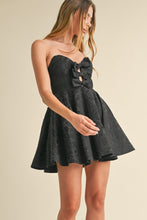 Load image into Gallery viewer, Mae Sweetheart Neckline Bow Jacquard Mini Dress