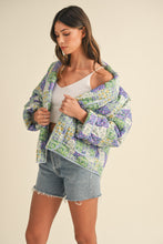 Load image into Gallery viewer, Matilda Floral Print Open Front Quilted Jacket