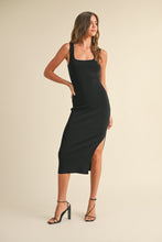 Load image into Gallery viewer, Martha Square Neck Knit Fitted Slit Midi Dress