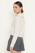 Load image into Gallery viewer, Demi Preppy Thin Knit Zip-Up Collar Sweater Top