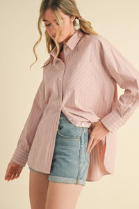 Belen Striped Button Down Oversized Shirt