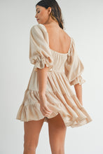 Load image into Gallery viewer, Sloane Ruffle Tier Beige Baby Doll Dress