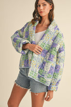 Load image into Gallery viewer, Matilda Floral Print Open Front Quilted Jacket