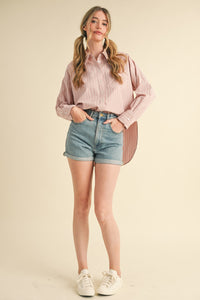 Belen Striped Button Down Oversized Shirt