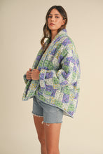 Load image into Gallery viewer, Matilda Floral Print Open Front Quilted Jacket