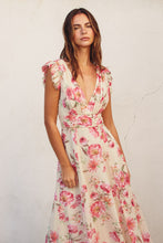 Load image into Gallery viewer, Janine Plunging V Neck Floral Maxi Dress