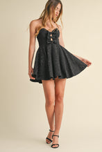 Load image into Gallery viewer, Mae Sweetheart Neckline Bow Jacquard Mini Dress