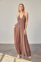 Load image into Gallery viewer, Halter Neck Back Tie Jumpsuit