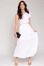 Load image into Gallery viewer, Elastic Waist Merrow Edge Tiered Midi Skirt