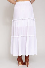 Load image into Gallery viewer, Elastic Waist Merrow Edge Tiered Midi Skirt