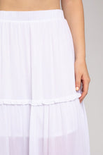 Load image into Gallery viewer, Elastic Waist Merrow Edge Tiered Midi Skirt