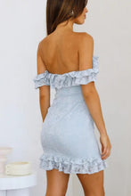 Load image into Gallery viewer, Ruffle Lace off The Shoulder mini Bodycon Dress