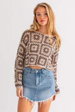 Load image into Gallery viewer, Long Sleeve Crochet Top