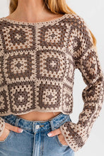 Load image into Gallery viewer, Long Sleeve Crochet Top