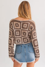 Load image into Gallery viewer, Long Sleeve Crochet Top