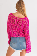 Load image into Gallery viewer, Long Sleeve Crochet Top