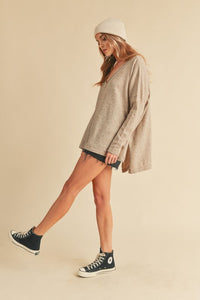 Amaly Oversized V Neck Sweater