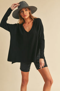 Amaly Oversized V Neck Sweater