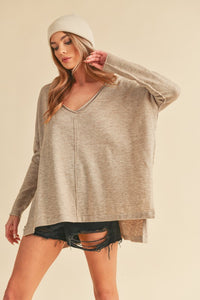 Amaly Oversized V Neck Sweater