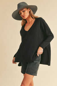 Amaly Oversized V Neck Sweater