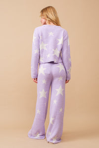 Emery Cozy Lounge Set: Sweater with Matching Pants - Lavender