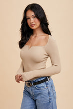 Load image into Gallery viewer, Hannah Fitted Rib Long Sleeve Top