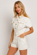 Load image into Gallery viewer, Short Sleeve Denim Romper