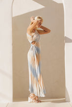 Load image into Gallery viewer, Desert Mist Pleated Asymmetrical Maxi Dress