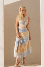 Load image into Gallery viewer, Desert Mist Pleated Asymmetrical Maxi Dress