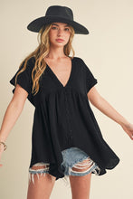 Load image into Gallery viewer, Florise Button Down Linen Babydoll Blouse