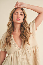 Load image into Gallery viewer, Florise Button Down Linen Babydoll Blouse