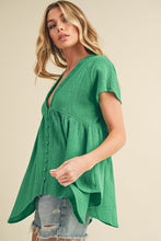 Load image into Gallery viewer, Florise Button Down Linen Babydoll Blouse