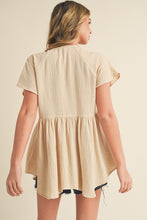 Load image into Gallery viewer, Florise Button Down Linen Babydoll Blouse