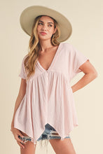 Load image into Gallery viewer, Florise Button Down Linen Babydoll Blouse