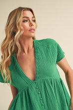 Load image into Gallery viewer, Florise Button Down Linen Babydoll Blouse