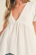 Load image into Gallery viewer, Florise Button Down Linen Babydoll Blouse