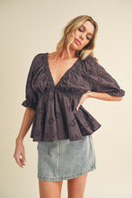 Load image into Gallery viewer, Hazle Eyelet Embroidered Top